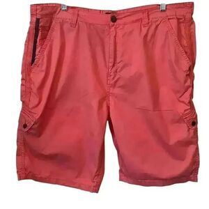 Buffalo David Bitton Howan Salmon Pink Mens Cargo Cotton Shorts 40